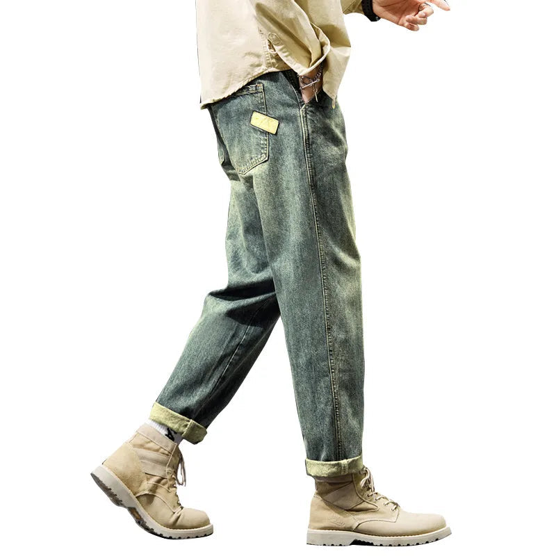 Jeans For Men Baggy Pants Loose Fit Harem Pants Vintage Clothes Men Fashion Pockets Patchwork Large Trousers Oversized 42