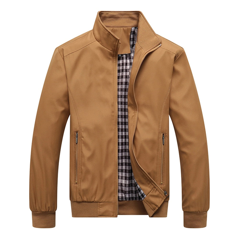 Fashion Autumn Jackets Men Casual Solid Color Bomber Jacket Men New in Outwears Baseball Overcoat Clothing Men's Jacket M-6XL