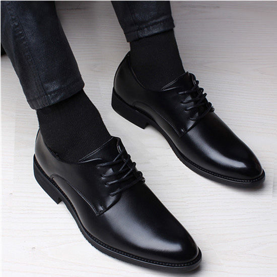 saferido New Black Men Suit Shoes Party Men's Dress Shoes Italian Leather Formal Shoes Men Office