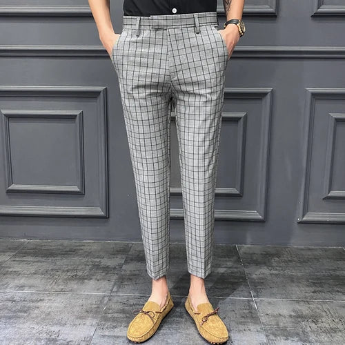 saferido New British Style Dress Suit Pant Man New Plaid Suit Pant Men Designer Gentlemen Business Casual Work Pant Trousers 28-34