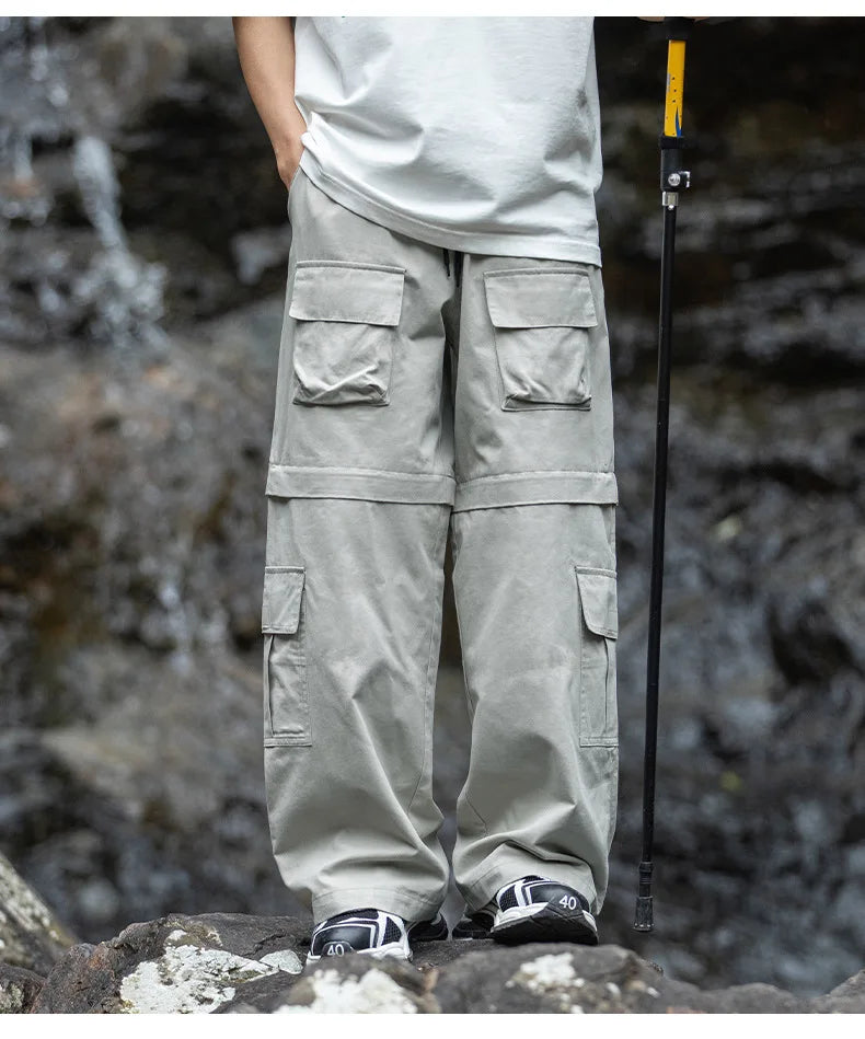 saferido 2024 New Cargo Pants Men Oversize Outdoor Casual Trousers Multi Pocket Pure Cotton Jogging Pants Mans Streetwear Hip Hop