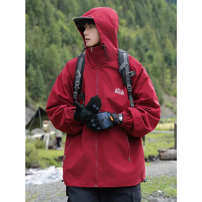 saferido New Spring Autumn Men's Jacket Lightweight Waterproof Single-layer Outdoor Windproof Travel Camping Coat Top Brand Clothing 3XL