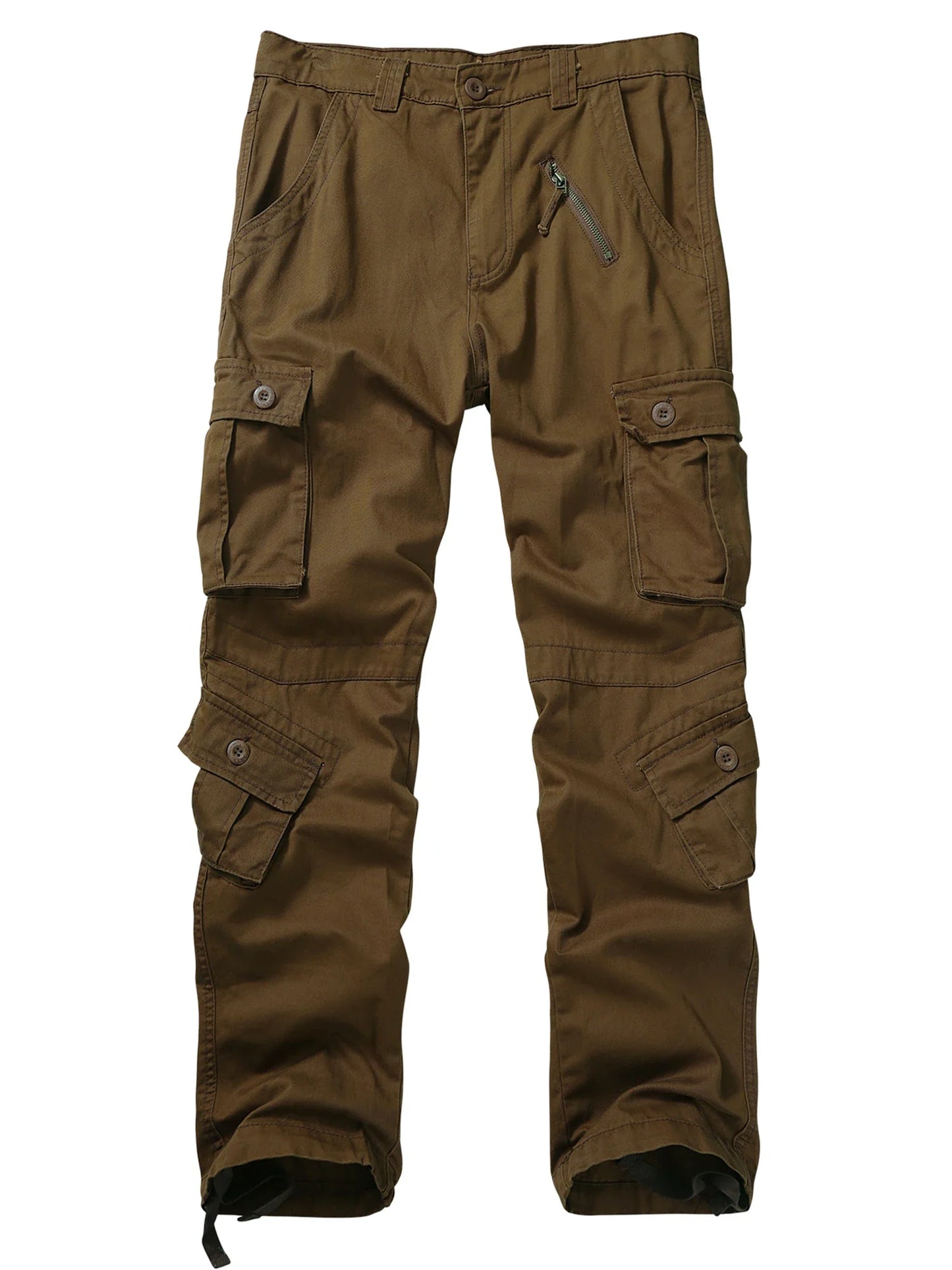 Men's Casual Cargo Pants Military Army Camo Pants Combat Work Pants with 8 Pockets(No Belt)