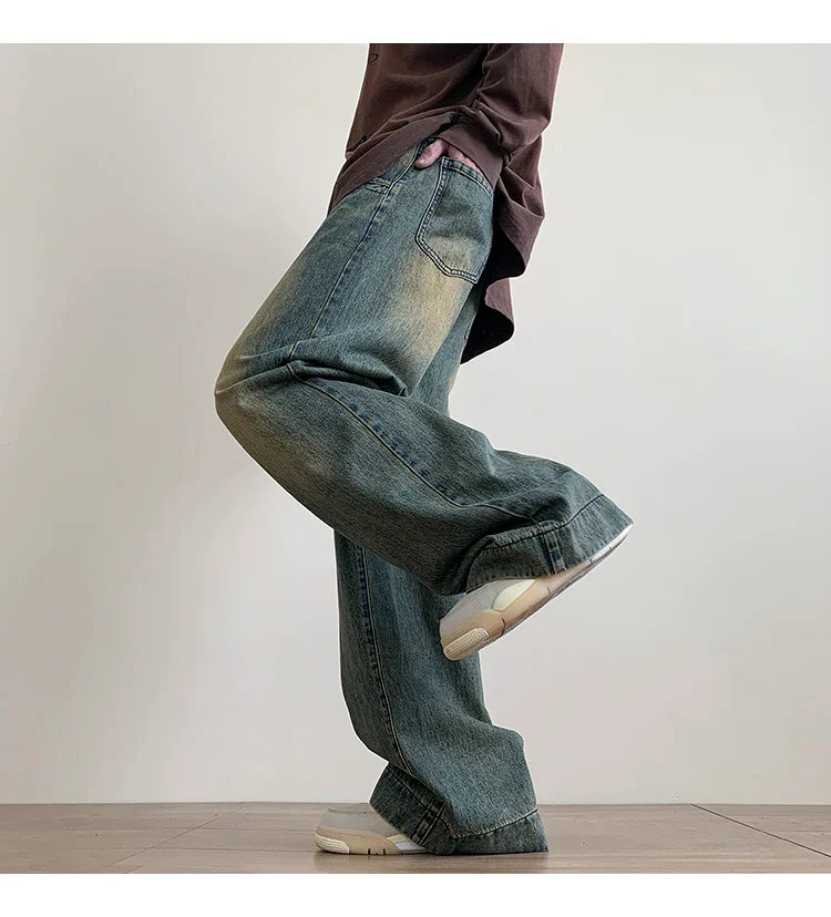 saferido Jeans men Baggy Jeans Straight Casual Distressed Vintage Jean Pants Men Wide-leg Denim Trousers Male Oversize Streetwear Fashion