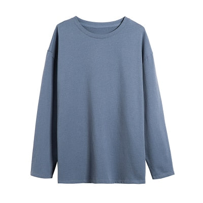 Spring Autumn Long Sleeve T-shirts Men O-Neck Collar Cotton T Shirt Fashion Casual Comfortable Oversized Tops Tees For Man Women