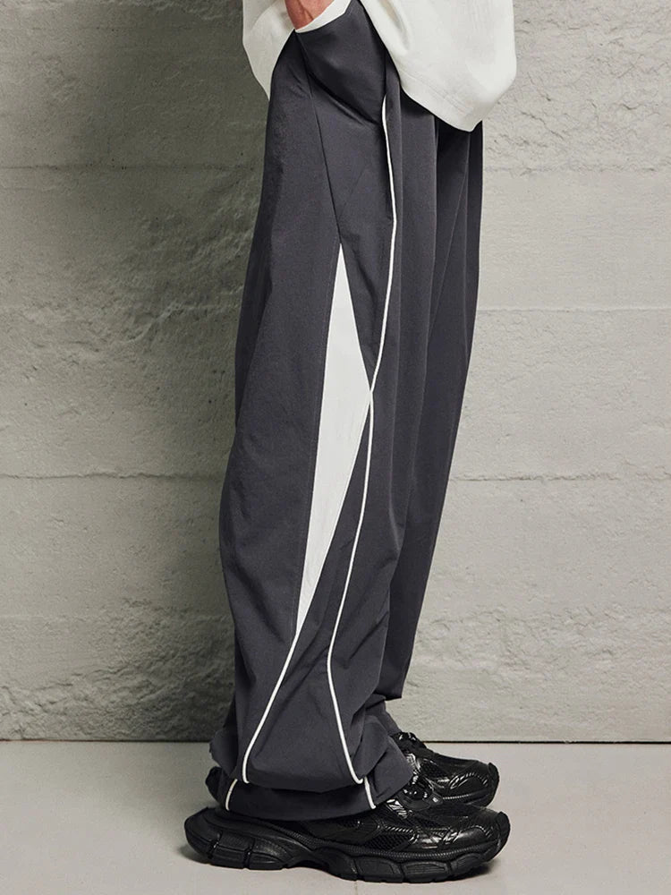 saferido Parachute Sports Pants for Men Jogging Sweatpants Wide Leg Trousers Male Black Streetwear Loose Casual American Street