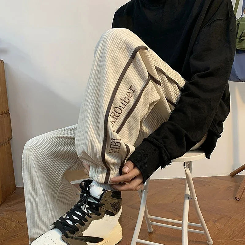 saferido Male Sweat Pants Athletic Track Sport Sweatpants for Men Cotton Trousers Plain Jogger Young La New Items in Casual Korean Style