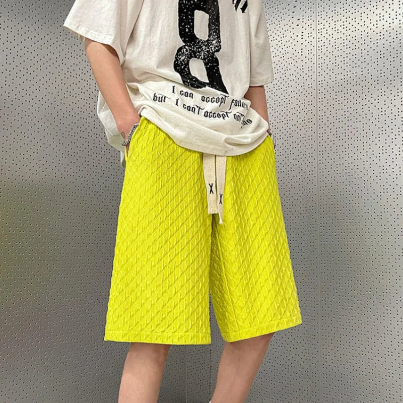 saferido Summer Ice Silk Shorts Men Fashion Oversized Thin Shorts Men Streetwear Loose Beach Shorts Mens Knee Length Pants M-5XL