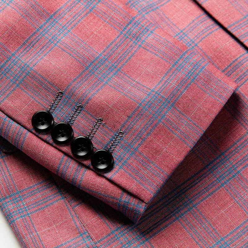 saferido Men's Spring High Quality Plaid Business Suit/Male Slim Fit Groom To Get Married Dress Blazers/Man Casual Jacket 5XL 6XL