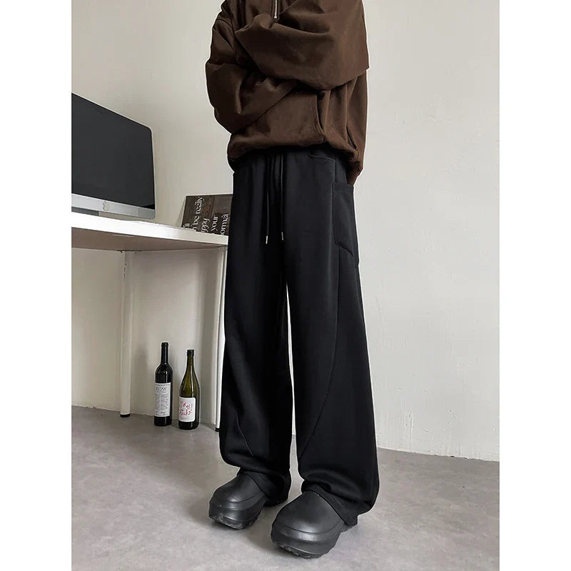 saferido Mens Chic Pocket Long Pants Autumn New Men's Casual Mopping Trousers Harajuku Streetwear Sport Running Sweatpants 5XL-M