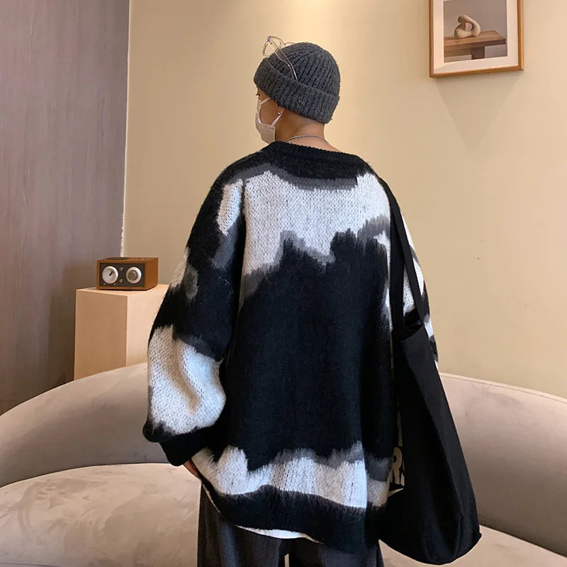 saferido Autumn winter thickened sweater men's Korean version trend loose knit winter ins lazy sweater coat