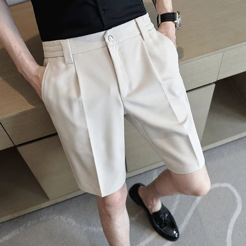 saferido British Style Summer Thin Shorts New Men's Naples Business Casual Short Pants Fashion Slim Fit Formal Suits Shorts Homme 28-36