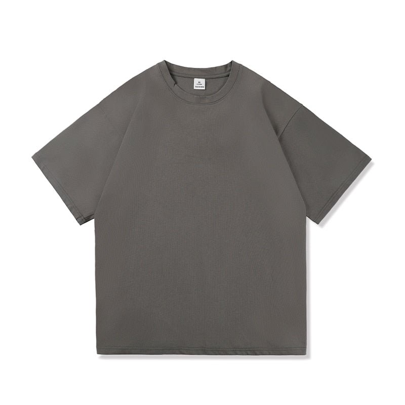 Men Oversized Graphic Solid T Shirts Colorfuls 100% Cotton Mens White Classical Tee Male Short Sleeve O-Neck Tops