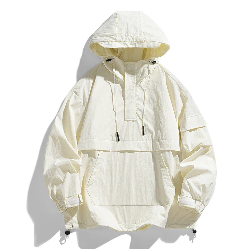 Spring Autumn Fashion Korean Hooded Jacket Men Casual Overcoat Male Soild Color Pullover Jackets Man Loose Streetwear Outerwear