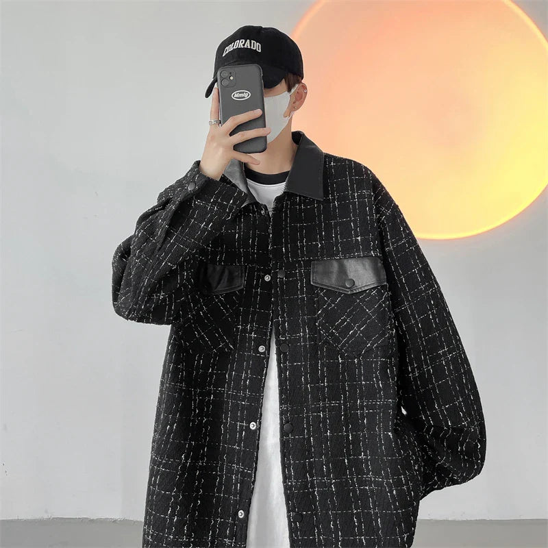 saferido Men's Korean Style Clothes Loose Fitting Harajuku Outerwear Spring Jackets Original Clothing Popular Coats