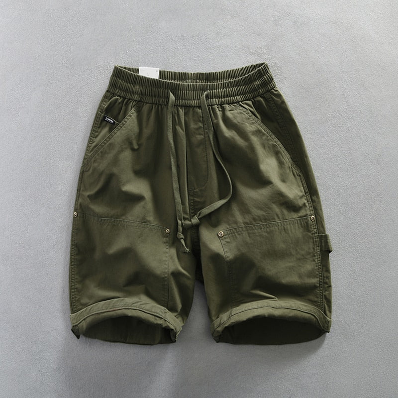 Summer Cotton Shorts Men Oversize 4XL Breathable Vintage Drawstring Casual Comfortable Shorts
