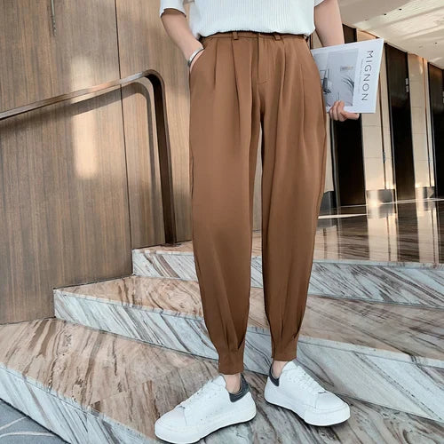 saferido Men Sspring High Quality Business Casual Pants/Male High quality Elastic waistline Haroun Pants Plus Size S-3XL