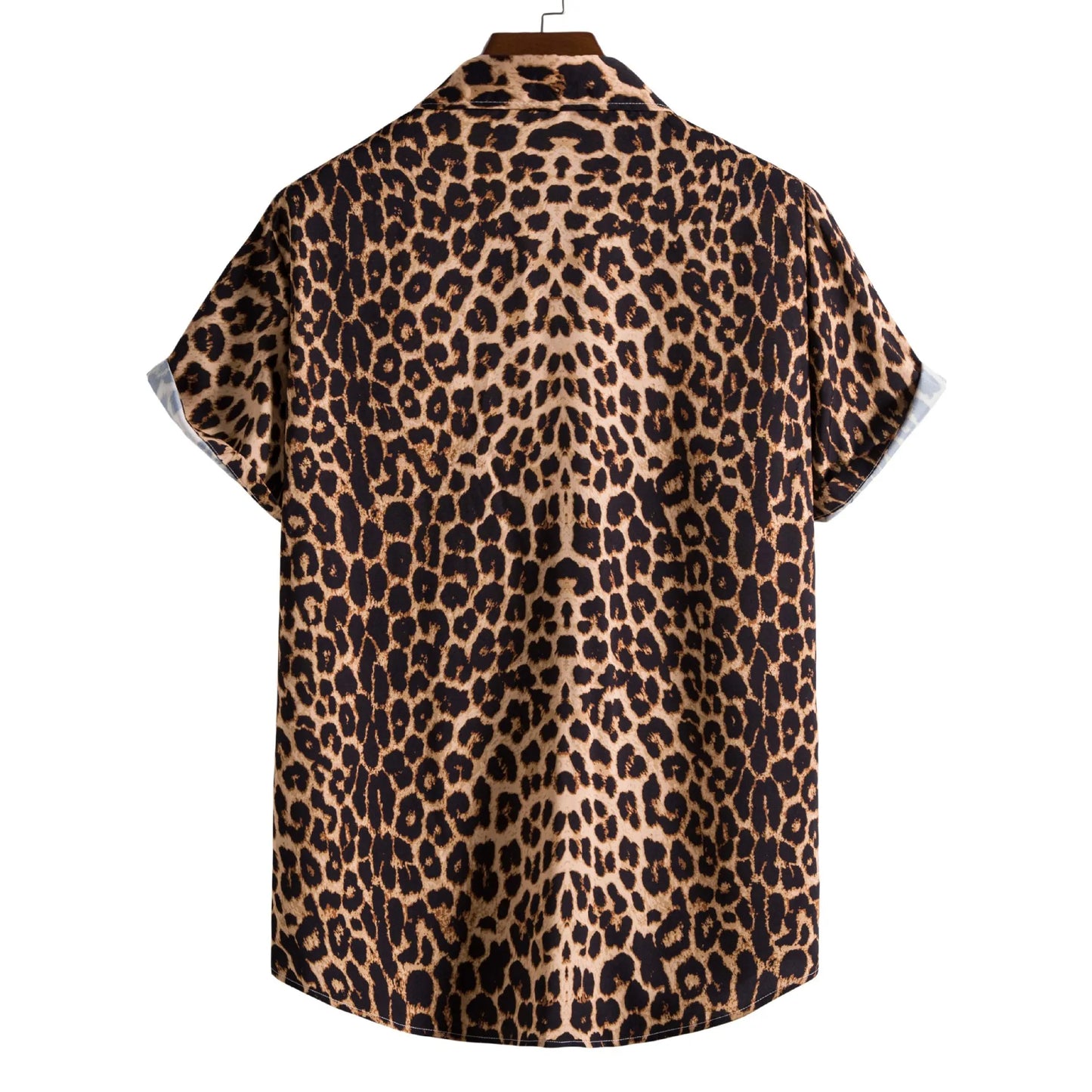 Leopard Floral Shirt Men Camisa Masculina Brand Slim Fit Short Sleeve Hawaiian Shirt Men Party Beach Casual Shirts Male 5XL