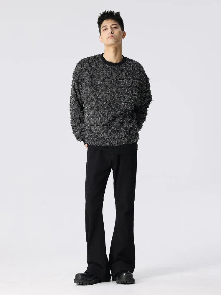 S-3XL Flare Jeans Men Autumn Pure Color Daily Simple Windproof Classic Trousers Chic Comfortable Hip Hop Mopping Bottoms