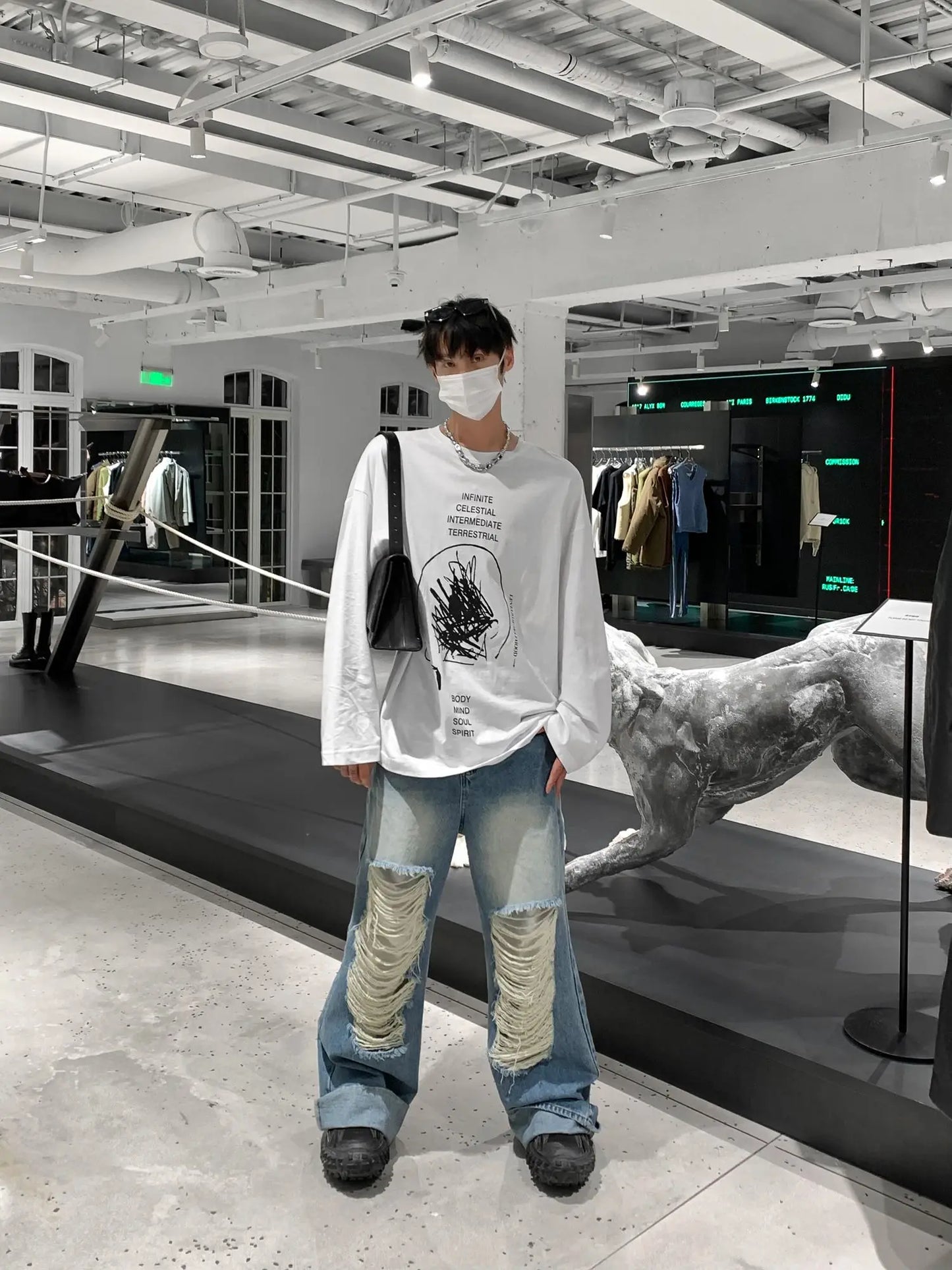 saferido Hole Ripped Jeans for Men Korean Fashion Tights Men's Pants Hip Hop Women's Casual Trendyol Streetwear Hip Hop Grunge Baggy Straight