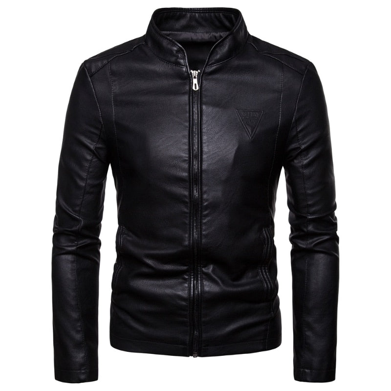 Faux Leather Men's Jacket: Slim Fit and Perfect for Spring and Autumn,Motorcycle Clothes,Affordable, High Quality, Match