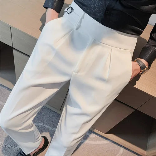 saferido British Style Business Casual Slim Fit Men Dress Pants Formal Wear Fashion All Match Straight Office Trousers Gentlemen 29-36
