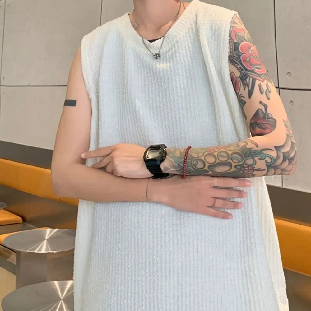 saferido Men Tanks Tops Streetwear Simple Summer Baggy Solid Colors New Arrival Comfortable Casual Popular All-match Tops Korean Style