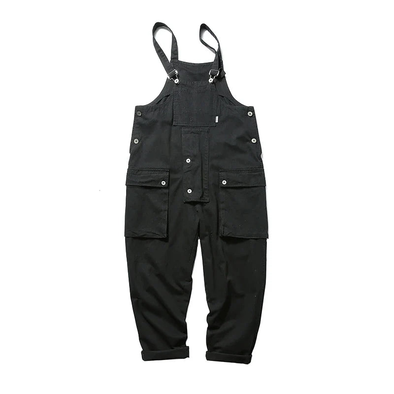 saferido Streetwear Casual Romper Overalls Men And Women Fashion Sleeveless Straps Jumpsuit Spring Summer Vintage Patch Pockets Playsuits