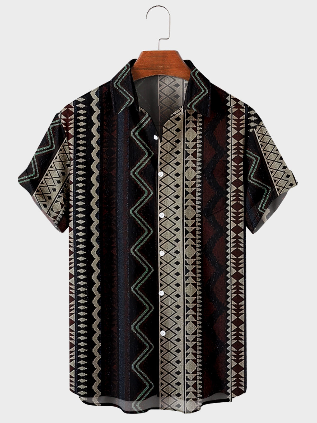 5XL Hawaiian Men's Shirt Colourful Striped Camisa Short Sleeve Shirts For Men Casual Top Oversized Tee Shirt Men Clothing