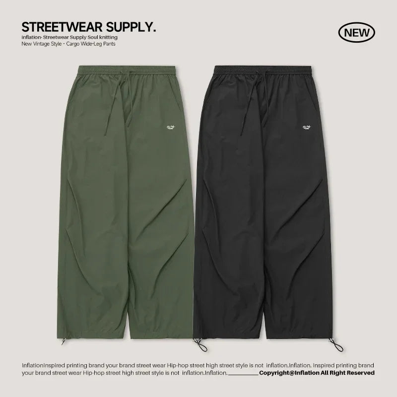 saferido Parachute Wide Leg Pants Men Baggy Trousers Male Joggers Sweatpants Oversized Loose Casual Sports Streetwear Hip Hop