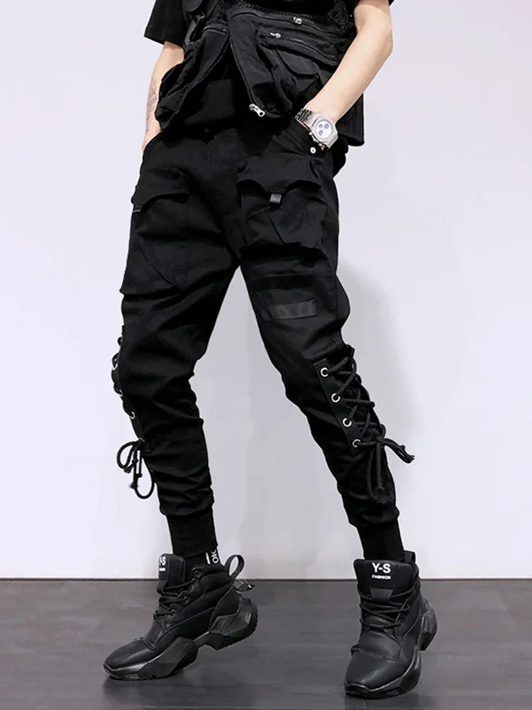saferido Men's Male fashion black European American fashion brand harem pants personality street catwalk casual pants