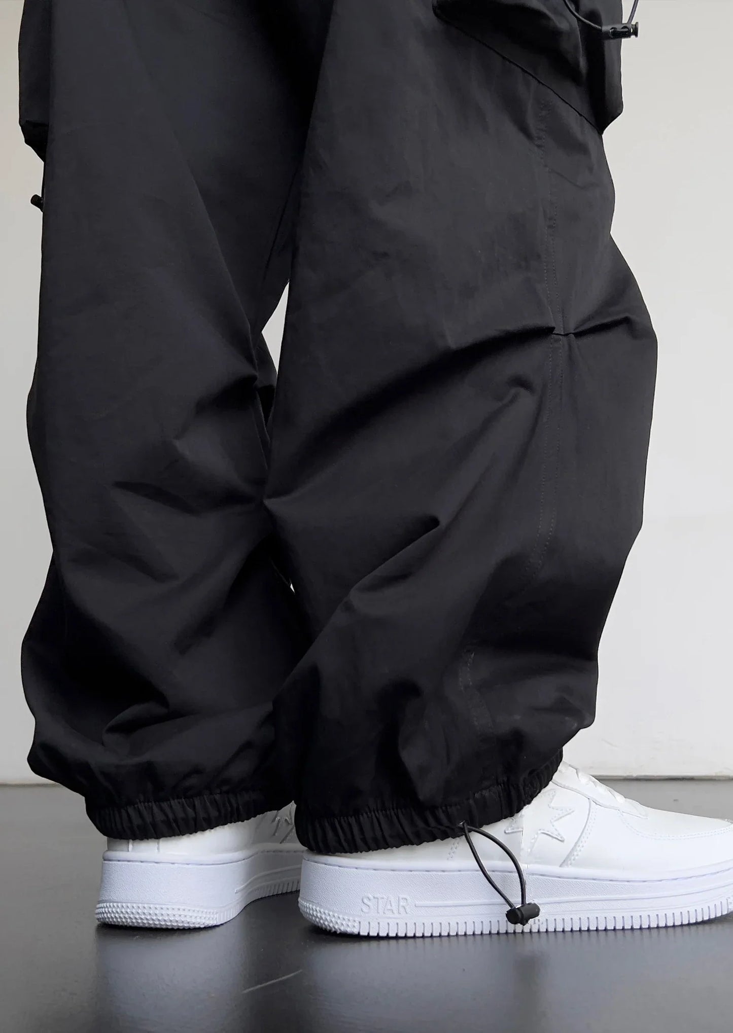saferido Spring Summer Fashion Casual Pans For Men Streetwear Solid Color Cargo Pants Elastic Waist Wide Leg Men's Joggers