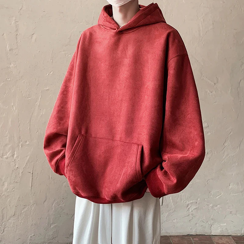 saferido Autumn New Solid Hoodie Men Harajuku Fashion Casual Oversized Hoodies Couples Loose Hooded Streetwear Sweatshirt 5XL