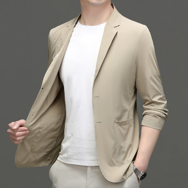 Summer Sun Protection Suit Men's Ice Silk Lightweight Spring and Autumn Small Suit Large Size Single Western Coat