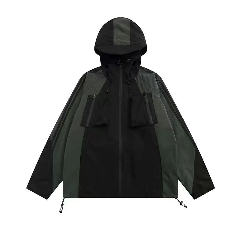 Streetwear Techwear Jacket Women Windbreakers Vintage Harajuku Oversize Track Jackets Outdoor Zipper Hooded Anorak Coat