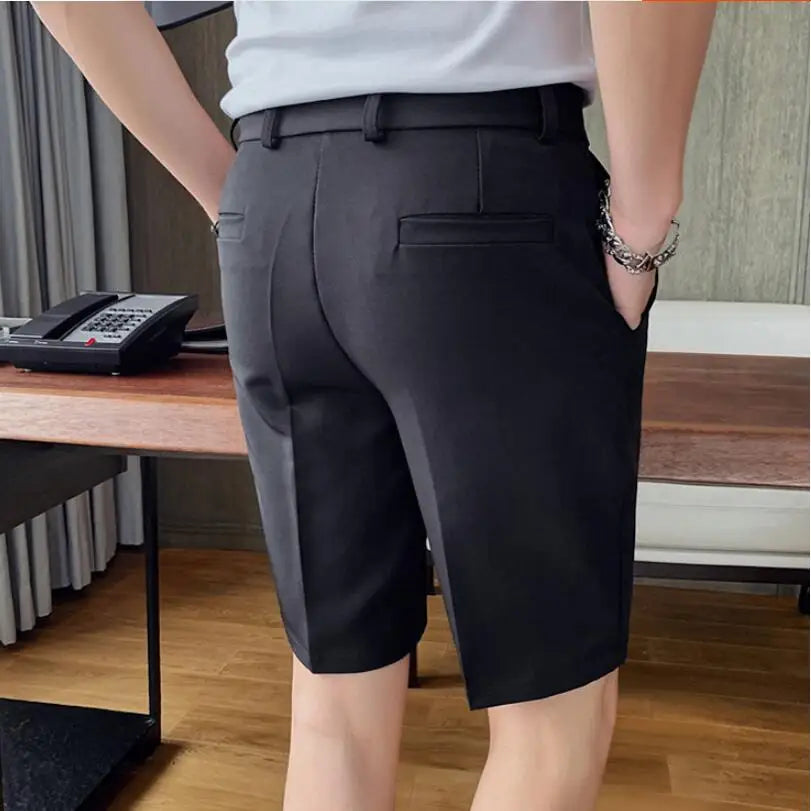 saferido Summer Shorts Men Korean Fashion Bottoms Casual Pants Knee Length Streetwear Slacks Cool Fashion Shorts Breathable S-3XL