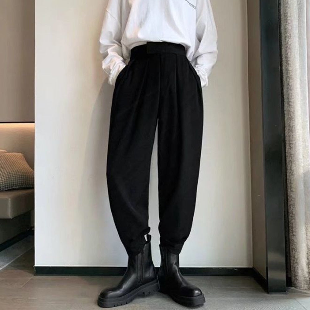 Men Pants Streetwear Joggers Casual Harem Trousers Harajuku Korean Tapered Male Blazer Pants High Streetwear Japanese