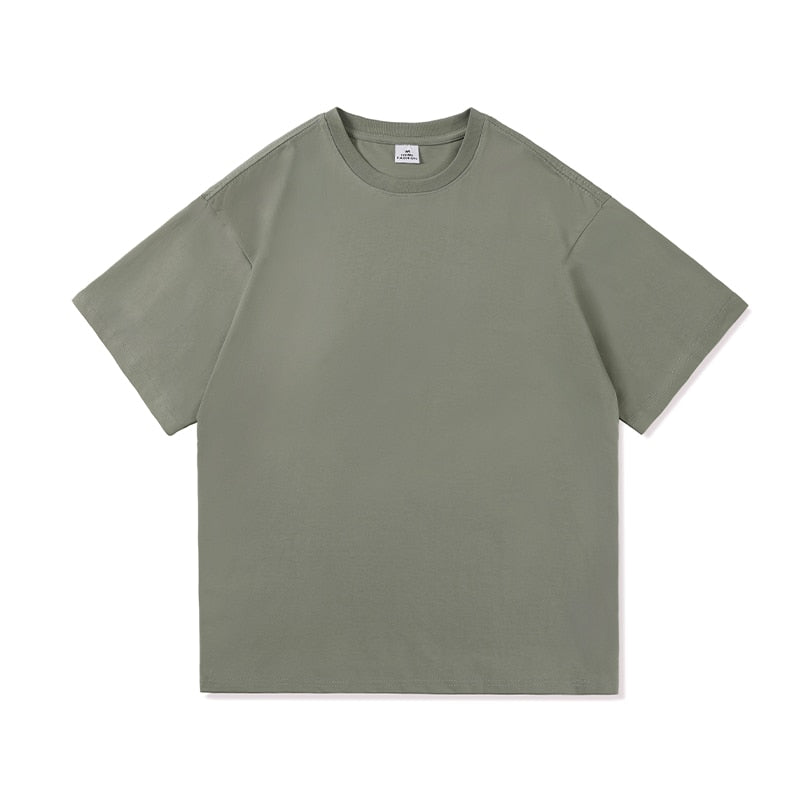 Men Oversized Graphic Solid T Shirts Colorfuls 100% Cotton Mens White Classical Tee Male Short Sleeve O-Neck Tops