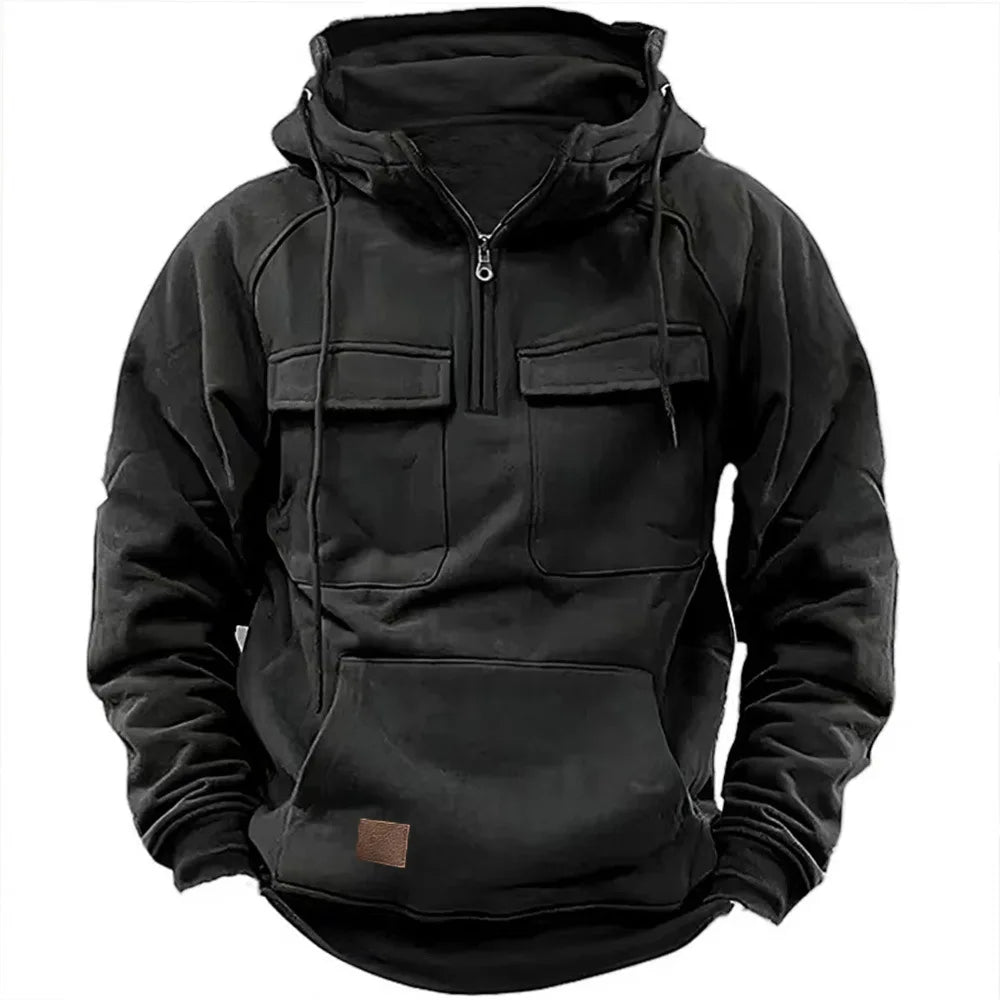 Vintage Men Hoodie Sweatshirt Street Man Clothing Men's Oversized Hooded Pullover Male Retro Harajuku Solid Color Hoody