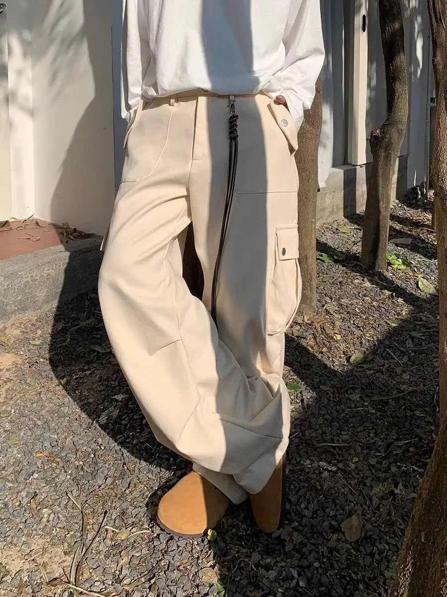 saferido Wide Cargo Pants Men Baggy Oversize Cargo Trousers Male Oversize Loose Casual Streetwear Hip Hop Pocket Spring