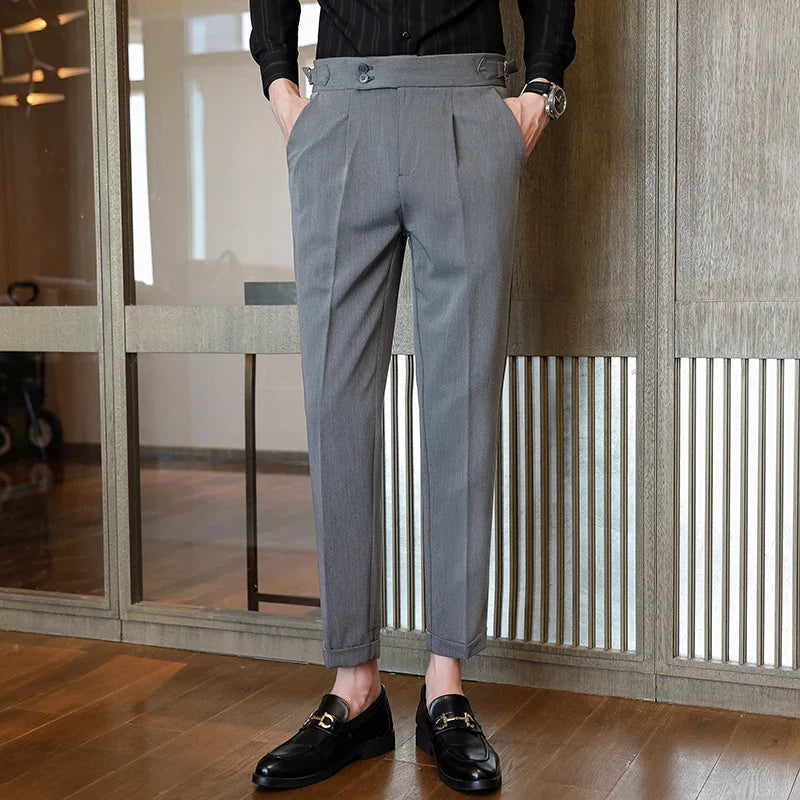saferido Men's Spring High Quality Business Suit Trousers /Male Slim Fit Solid Color Leisure Dress Suit Pants Homme 29-38