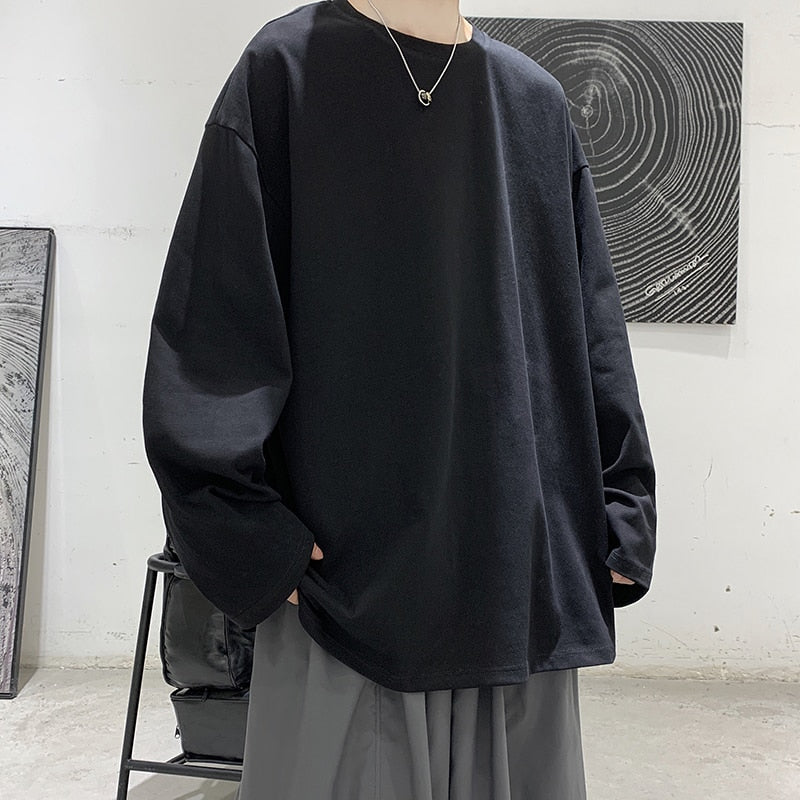Spring Autumn Long Sleeve T-shirts Men O-Neck Collar Cotton T Shirt Fashion Casual Comfortable Oversized Tops Tees For Man Women