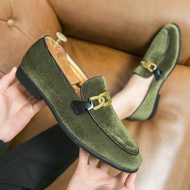 saferido Loafers Shoes Italian Fashion Corduroy Men Shoes For Driving Shoes Luxury Mens Leather Casual Grace Men's Wedding Shoes Party