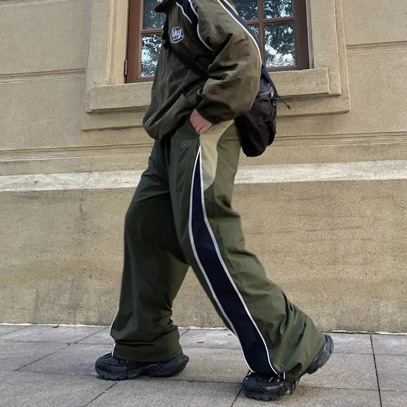 saferido Men'S Y2K Clothes Tracksuits Loose Wide Leg Cargo Jogging Track Pants Couple Korean Fashion Clothing Sweatpants Techwear Women