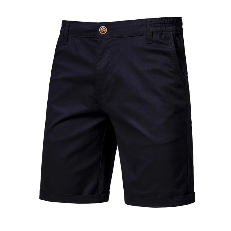 Men Shorts Summer Cotton Middle Waist Male Casual Business Men Shorts Printed Beach Stretch Chino Classic Fit Short Homme