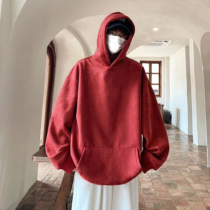 saferido Autumn New Solid Hoodie Men Harajuku Fashion Casual Oversized Hoodies Couples Loose Hooded Streetwear Sweatshirt 5XL