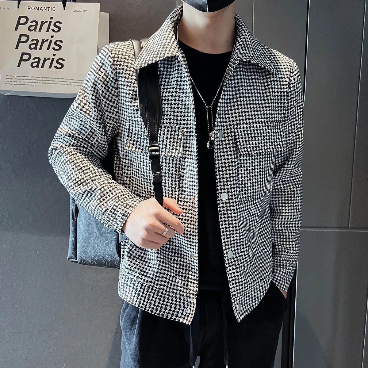 saferido Men Spring High Quality Casual Jackets/Male Slim Fit Fashion Business Plaid Coats Plus Size S-3XL