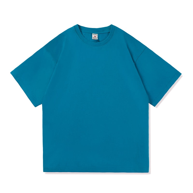 Summer Fashion Men's T Shirt Casual Solid Short Sleeve Classical Tee Mens 100% Cotton Oversized Hip-Hop Top Tees 5XL