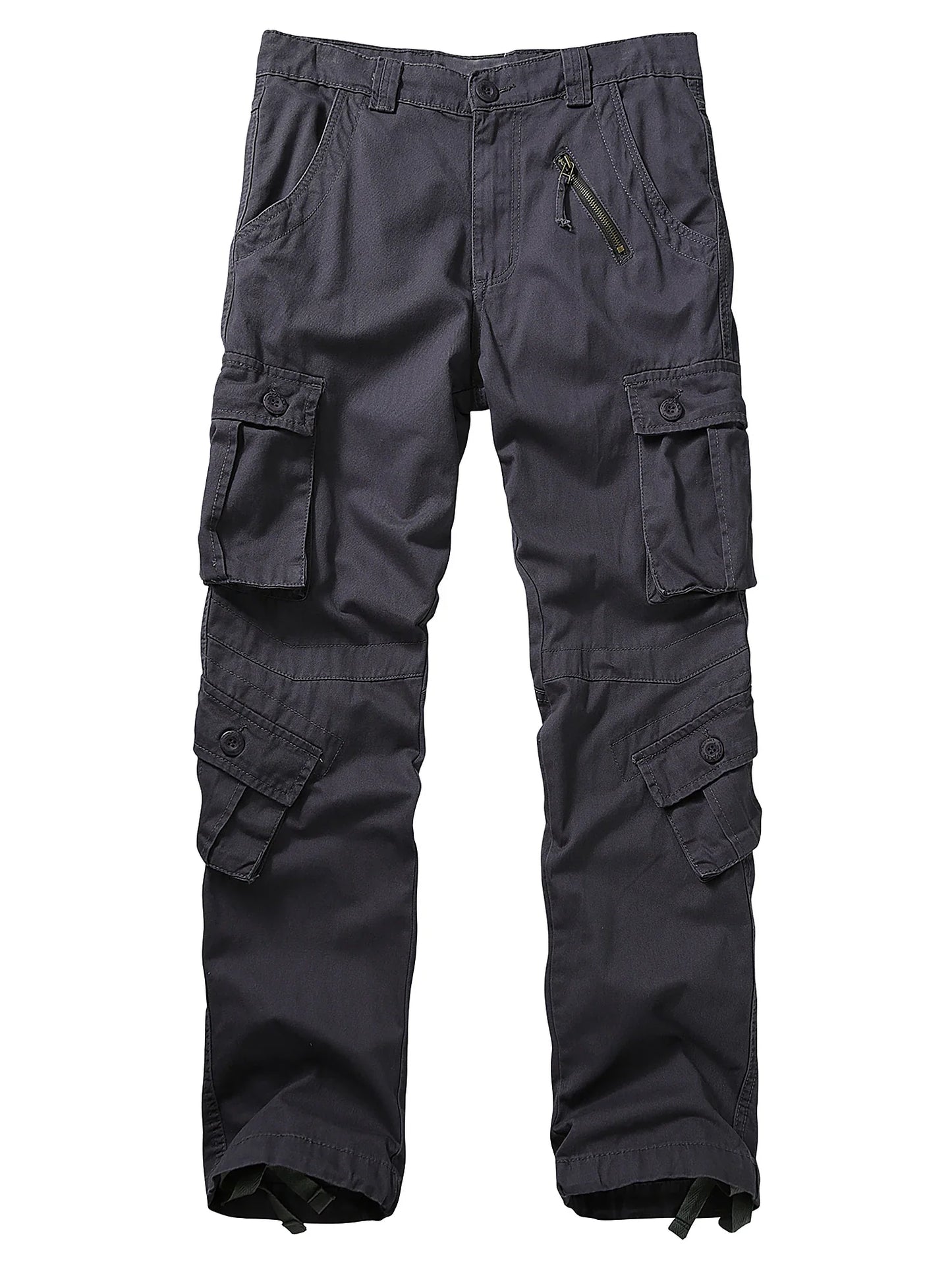 Men's Casual Cargo Pants Military Army Camo Pants Combat Work Pants with 8 Pockets(No Belt)