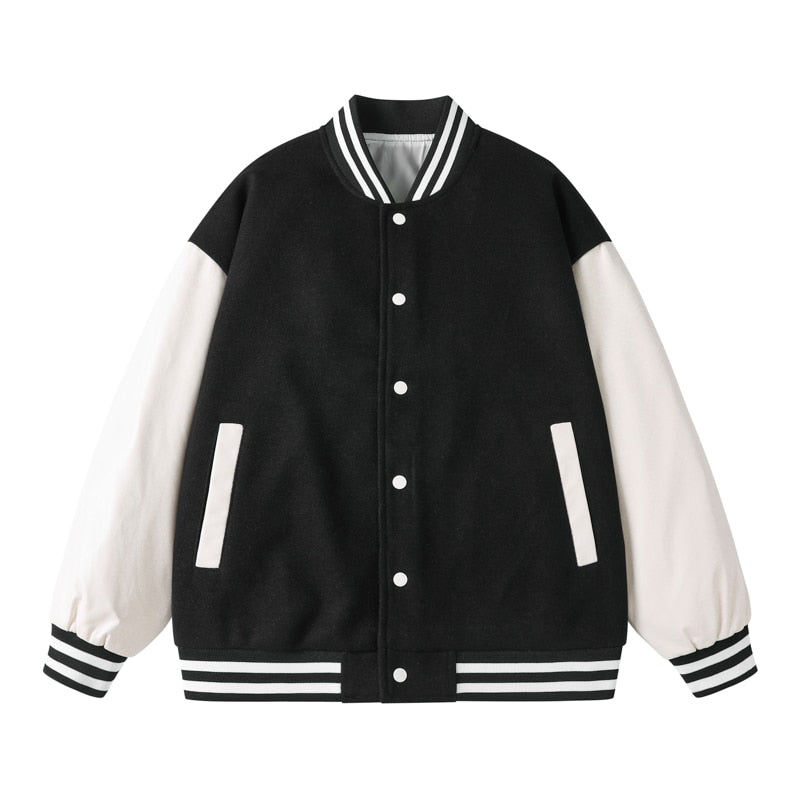 Baseballs Jackets New Fashion Quality Patchwork Button Leather Sleeve Sports Coat Women Men Team Baseball Jacket Custom